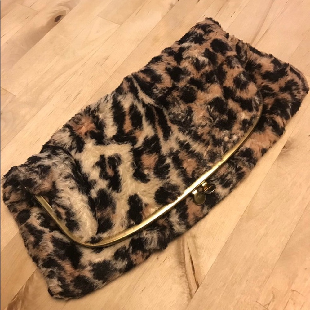 Vintage Ingber Leopard Faux Fur Clutch